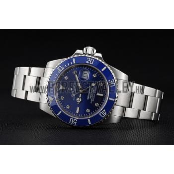 Rolex Submariner Stainless Steel Case Blue Dial Diamond Markers Stainless Steel Bracelet   622638