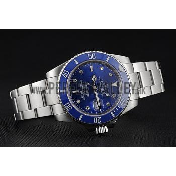 Rolex Submariner Stainless Steel Case Blue Dial Diamond Markers Stainless Steel Bracelet   622638