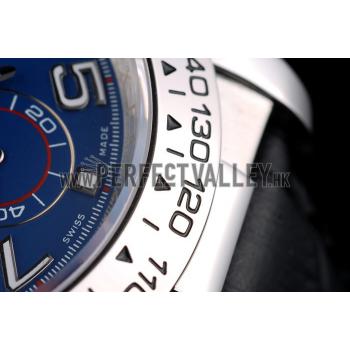 Rolex Daytona Stainless Steel Case Blue Dial Black Leather Strap