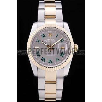 Rolex Datejust Grey Dial Ribbed Bezel 7460