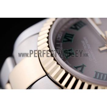 Rolex Datejust Grey Dial Ribbed Bezel 7460