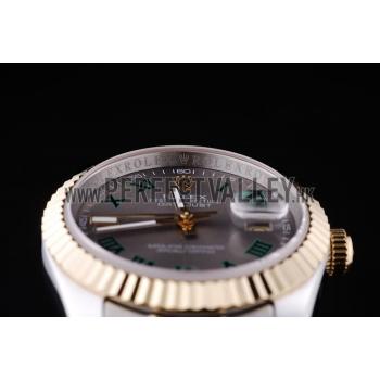 Rolex Datejust Grey Dial Ribbed Bezel 7460