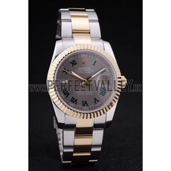 Rolex Datejust Grey Dial Ribbed Bezel 7460