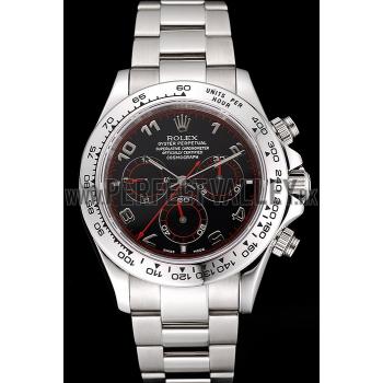 Swiss Rolex Daytona Stainless Steel Bracelet Black Dial 80296