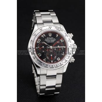 Swiss Rolex Daytona Stainless Steel Bracelet Black Dial 80296