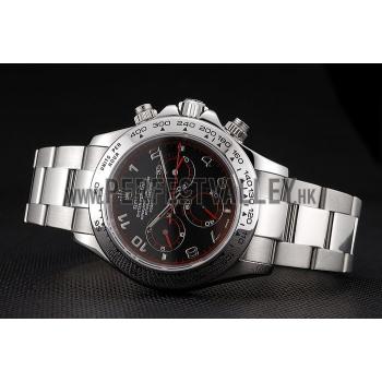 Swiss Rolex Daytona Stainless Steel Bracelet Black Dial 80296