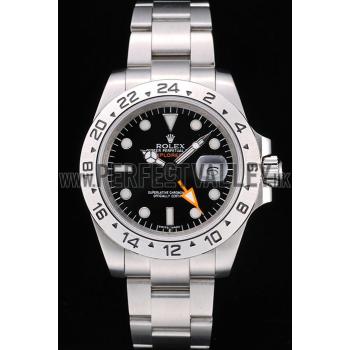 Rolex Swiss Explorer Stainless Steel Bezel Black Dial Tachymeter