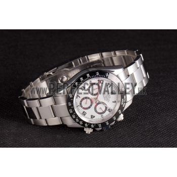 Rolex Daytona Stainless Steel Black Enameled Silver Dial