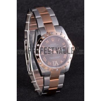 Rolex Datejust Diamond Bezel Brown Dial 7465 Replica