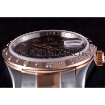 Rolex Datejust Diamond Bezel Brown Dial 7465 Replica