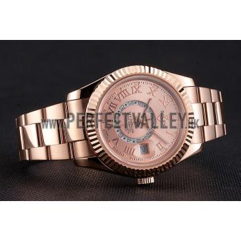 Cheap Rolex Sky Dweller Rose Gold Dial Rose Gold Case And Bracelet