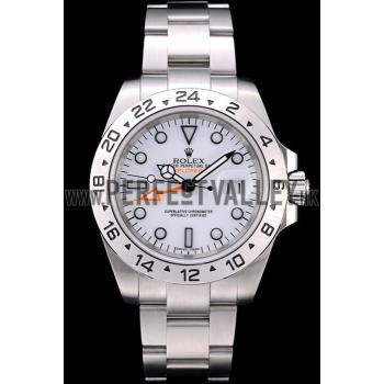 Replica Rolex Swiss Explorer Stainless Steel Bezel White Dial Tachymeter