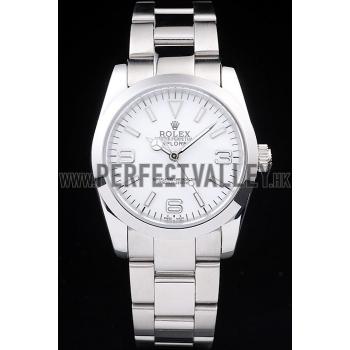 Replica Rolex Explorer Polished Stainless Steel White Dial 98086