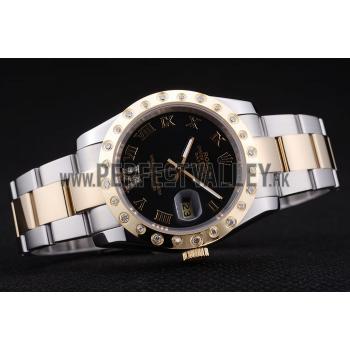 Replica Rolex Datejust Diamond Bezel Black Dial 7463