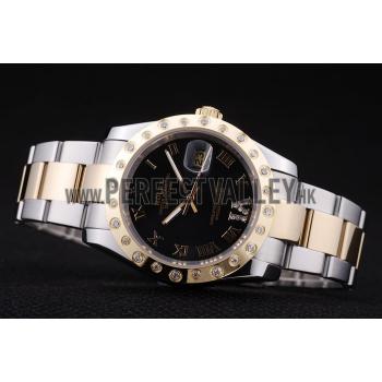 Replica Rolex Datejust Diamond Bezel Black Dial 7463