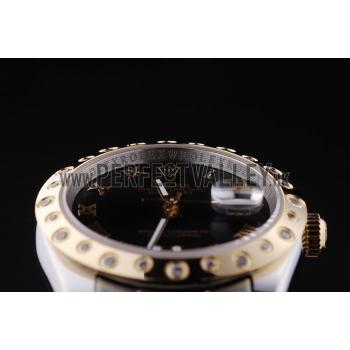 Replica Rolex Datejust Diamond Bezel Black Dial 7463