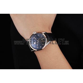 Tag Heuer Carerra Calibre 6 Black Dial Rose Gold Black Leather Band  622163