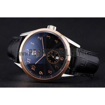 Tag Heuer Carerra Calibre 6 Black Dial Rose Gold Black Leather Band  622163