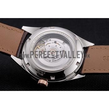 Swiss Tag Heuer Carrera Calibre 5 White Dial Rose Gold Case Brown Leather Strap