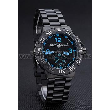 Tag Heuer Formula One Grande Date Black Dial Blue Numerals Ion Plated Steinless Steel Bracelet 622292 Replica