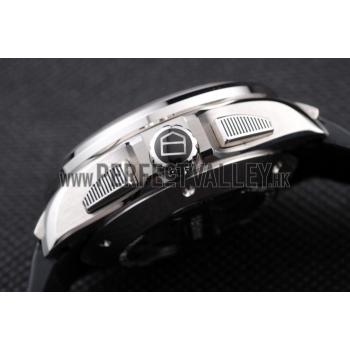 Replica Tag Heuer Swiss Carrera Tachymeter Bezel Perforated Black Rubber Strap White Dial