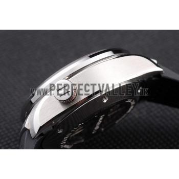 Replica Tag Heuer Swiss Carrera Tachymeter Bezel Perforated Black Rubber Strap White Dial