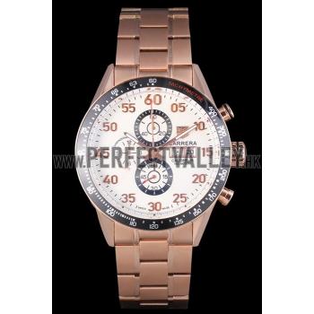 Cheap Tag Heuer Carrera Rose Gold Bracelet White Dial 801442