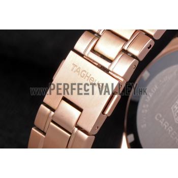 Cheap Tag Heuer Carrera Rose Gold Bracelet White Dial 801442