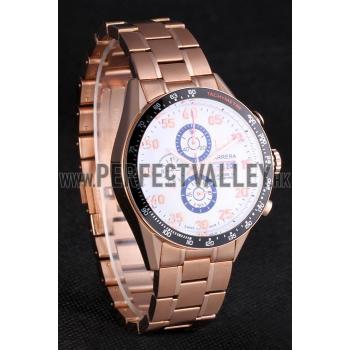 Cheap Tag Heuer Carrera Rose Gold Bracelet White Dial 801442