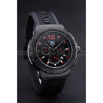 Tag Heuer Formula 1 Chronograph Black Dial Black Bezel Red Numerals  622408