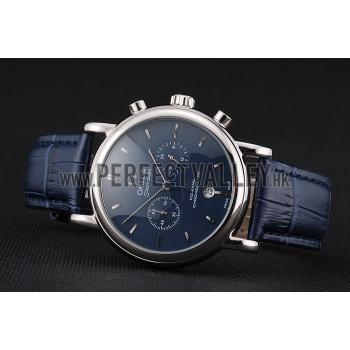 Omega Seamaster Vintage Chronograph Blue Dial Stainless Steel Case Blue Leather Strap