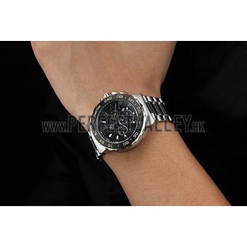 Tag Heuer Formula 1 Chronograph Black Dial Black Bezel Two Tone Stainless Steel Band   622412