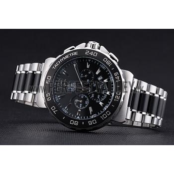 Tag Heuer Formula 1 Chronograph Black Dial Black Bezel Two Tone Stainless Steel Band   622412