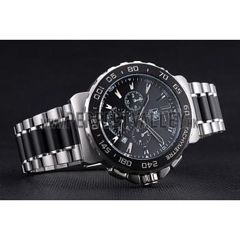 Tag Heuer Formula 1 Chronograph Black Dial Black Bezel Two Tone Stainless Steel Band   622412