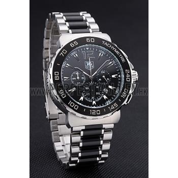 Tag Heuer Formula 1 Chronograph Black Dial Black Bezel Two Tone Stainless Steel Band   622412