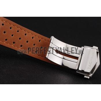 Tag Heuer Carrera SpaceX Silver Bezel with Black Dial and Light Brown Leather Strap tag265  621536