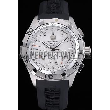 Tag Heuer Aquaracer Calibre S White Dial Black Rubber Band  622405