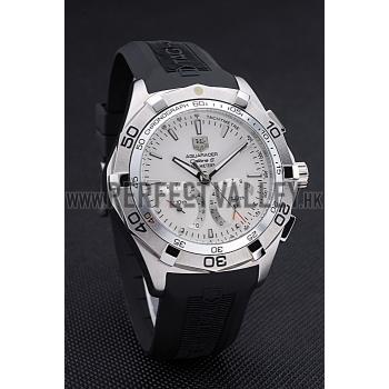 Tag Heuer Aquaracer Calibre S White Dial Black Rubber Band  622405