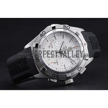 Tag Heuer Aquaracer Calibre S White Dial Black Rubber Band  622405