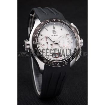 Tag Heuer Swiss SLR Tachymeter Bezel Black Rubber Strap White Dial