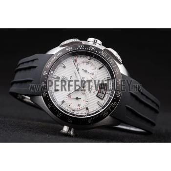 Tag Heuer Swiss SLR Tachymeter Bezel Black Rubber Strap White Dial