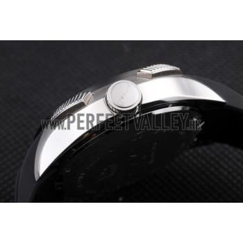 Tag Heuer Swiss SLR Tachymeter Bezel Black Rubber Strap White Dial