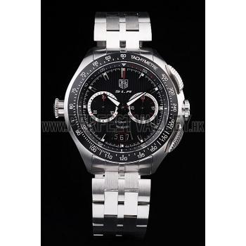 Tag Heuer Swiss SLR Tachymeter Bezel Stainless Steel Black Dial