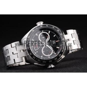 Tag Heuer Swiss SLR Tachymeter Bezel Stainless Steel Black Dial