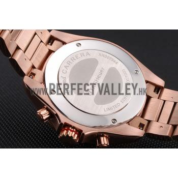 Tag Heuer Grand Carrera Rose Gold Bracelet Black Dial 801438