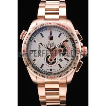 Tag Heuer Carrera Rose Gold Case White Dial