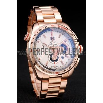 Tag Heuer Carrera Rose Gold Case White Dial