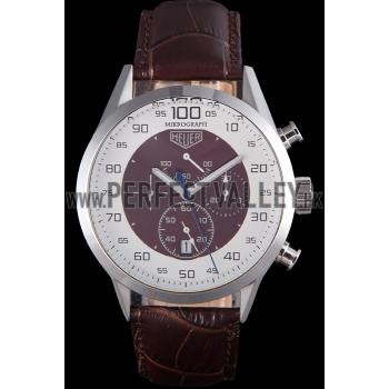 Replica Tag Heuer Carrera Mikrograph Limited Edition Brown Leather Strap 7916