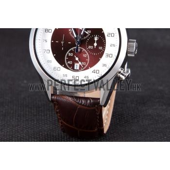 Replica Tag Heuer Carrera Mikrograph Limited Edition Brown Leather Strap 7916