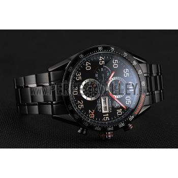 Replica Tag Heuer Carrera Ion Plated Stainless Steel Bracelet Black Dial 801445